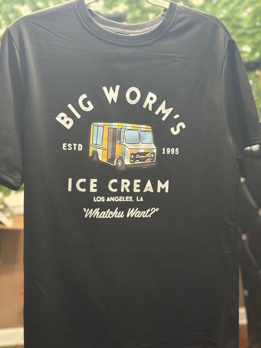 BIG WORM ICE CREAM BLACK TEE