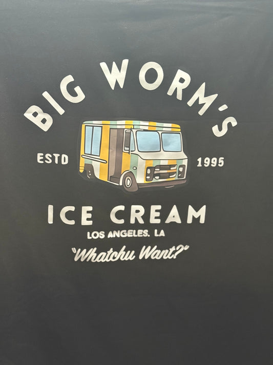 BIG WORM ICE CREAM BLACK TEE